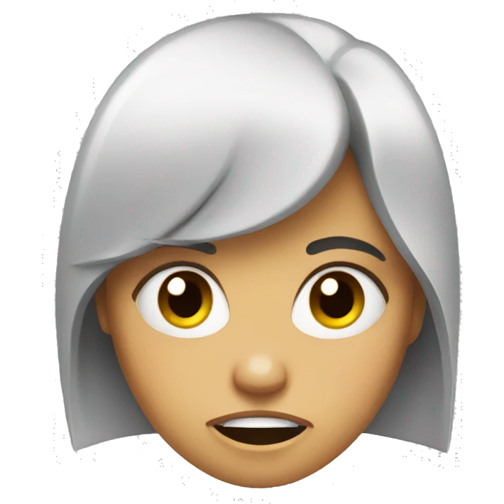 mad face girl emoji