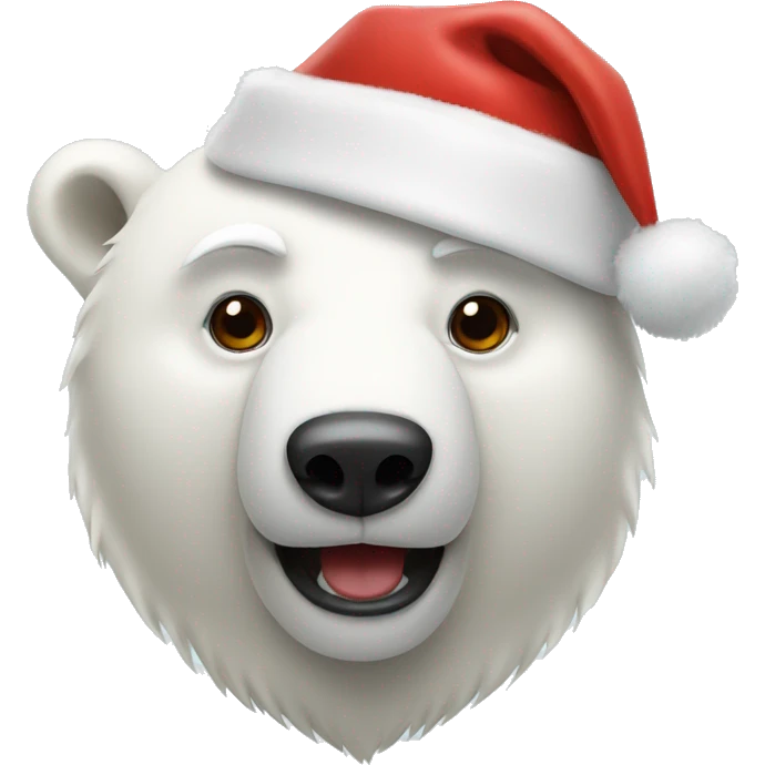 Polar bear with Santa hat emoji