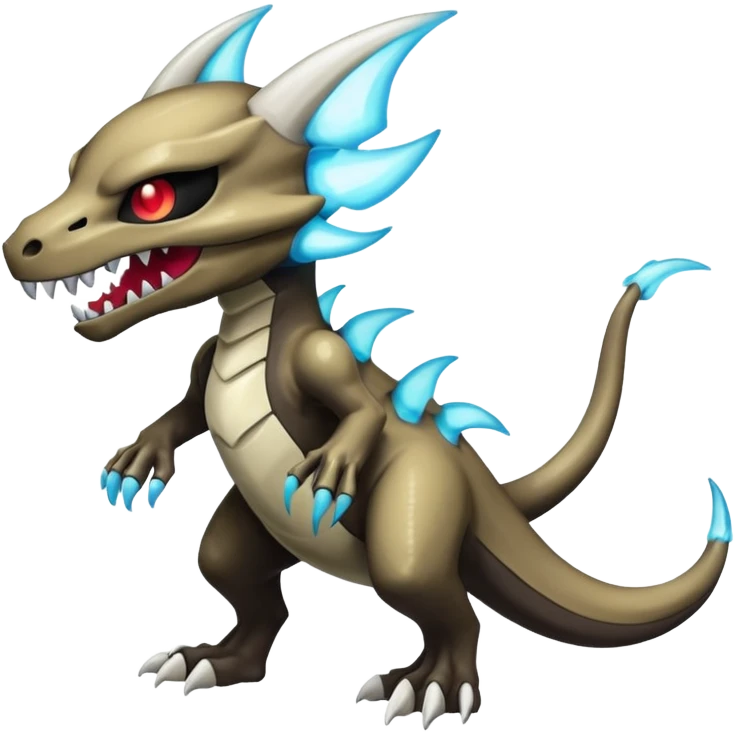 Shiny Bioluminescent Evil Glowing Ethereal Eldritch Marowak-Duskull-Darkdramon-fusion emoji