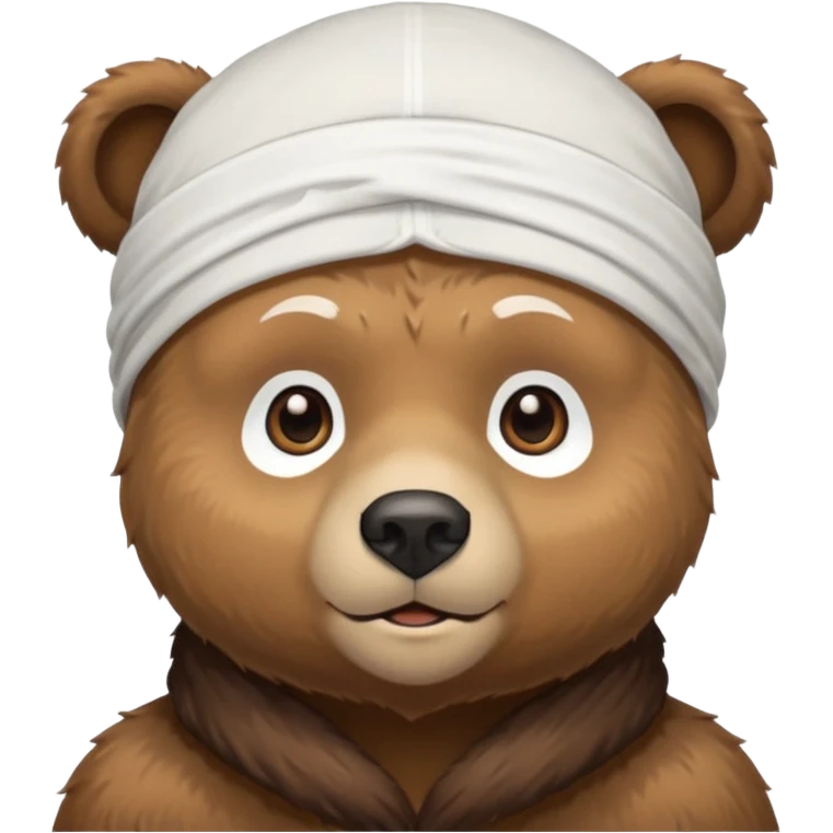 Сделай лицо медведя в белой дюраге emoji