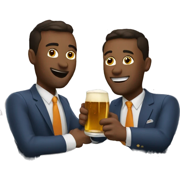 two men drinking beer on a jet emoji