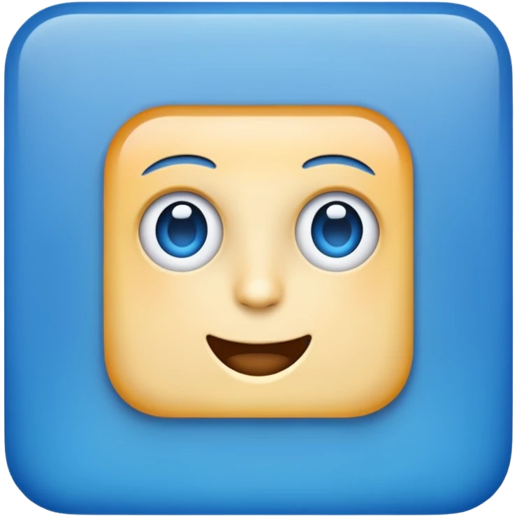 in blue square shape, up arrow in the middle, straight emoji