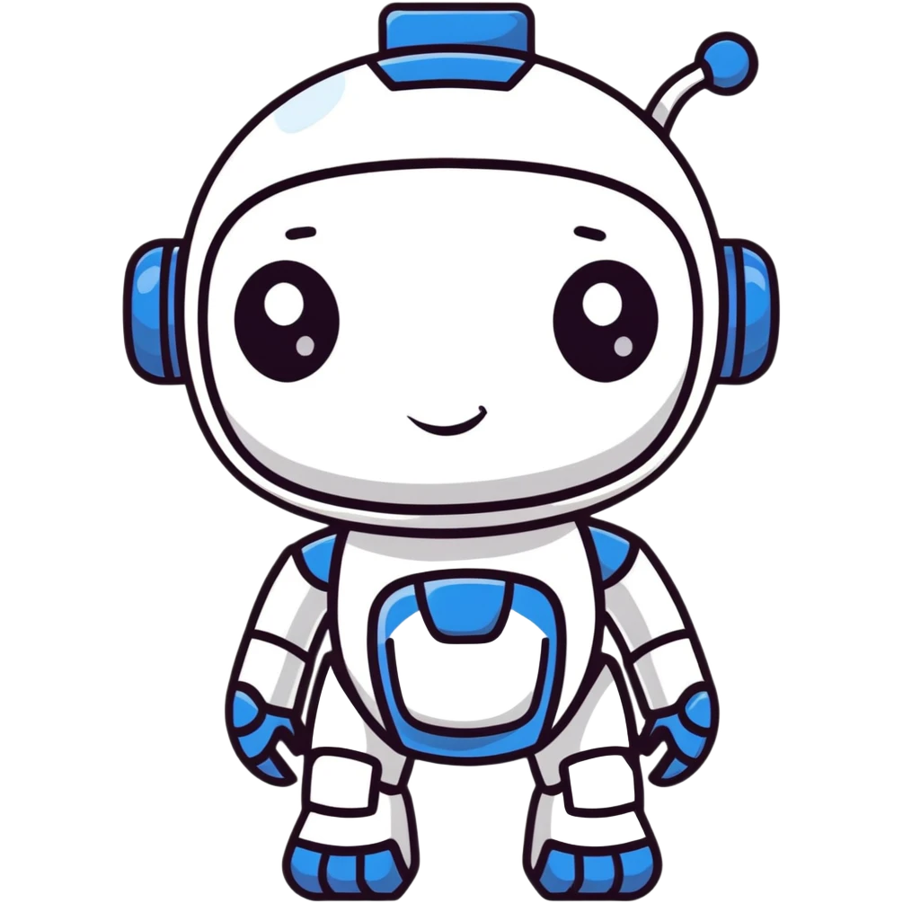 cute GIR robot from Invader Zim with big eyes and happy smile emoji
