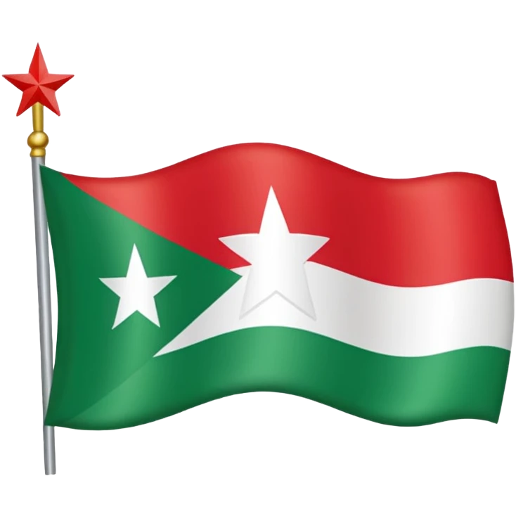 Somaliland flag. Green top white in the middle with star and red at the bottom  emoji
