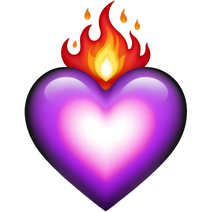 Light purple red and black flaming heart emoji