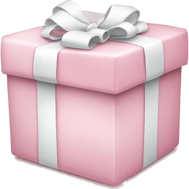 light pink christmas gift with white bow emoji
