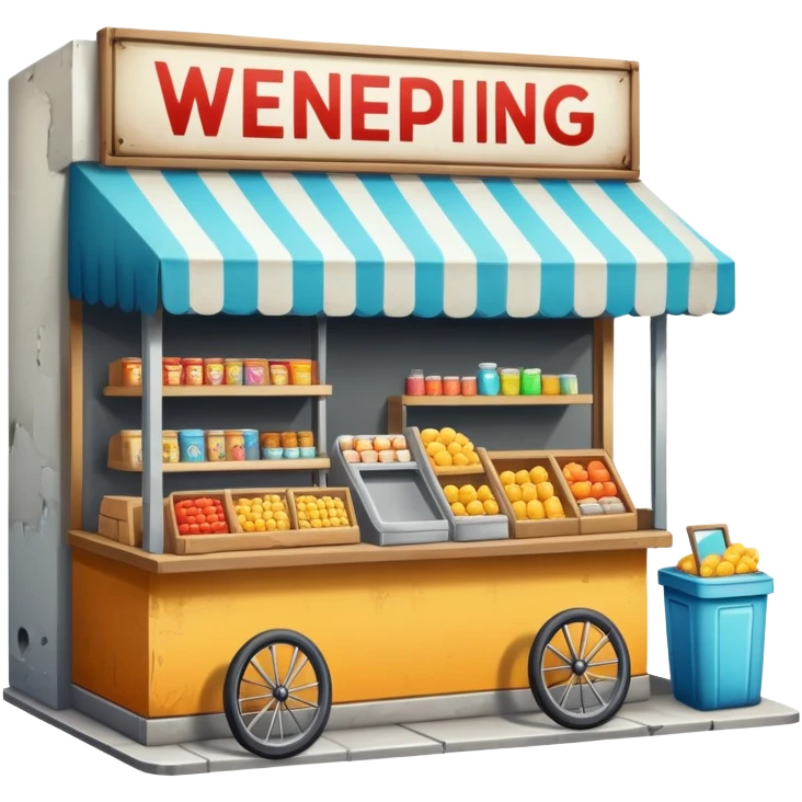 street vending store, no sign emoji