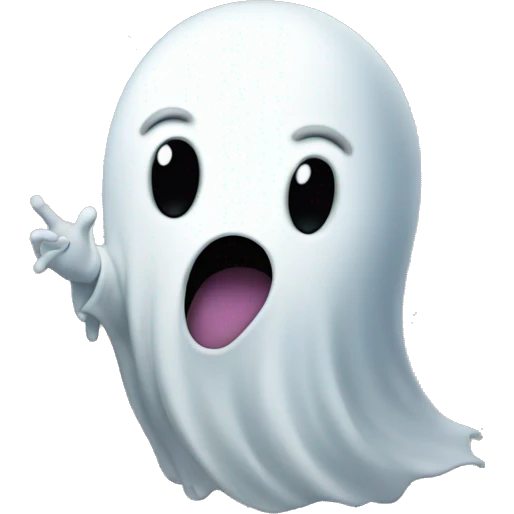 A little ghost saying Bye   emoji