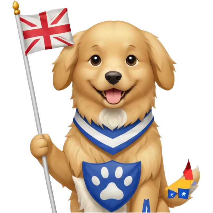 a cute golden hold the flag emoji