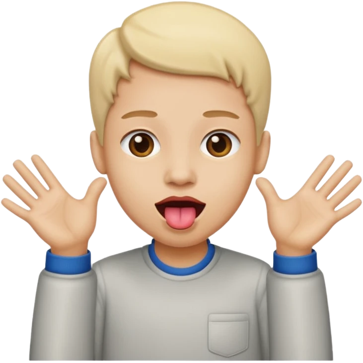 tongue out with hands to side emoji