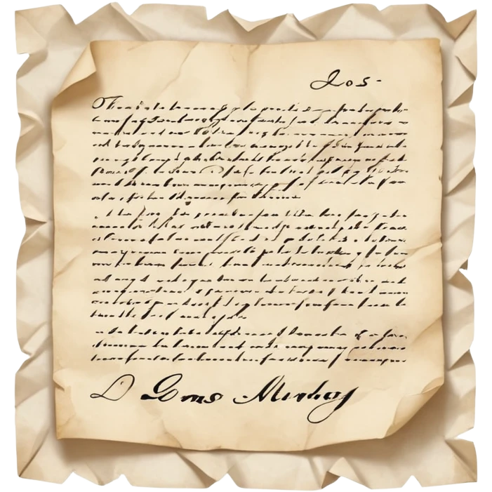 paper document with a paragraph of text and a handwritten signature at the bottom emoji