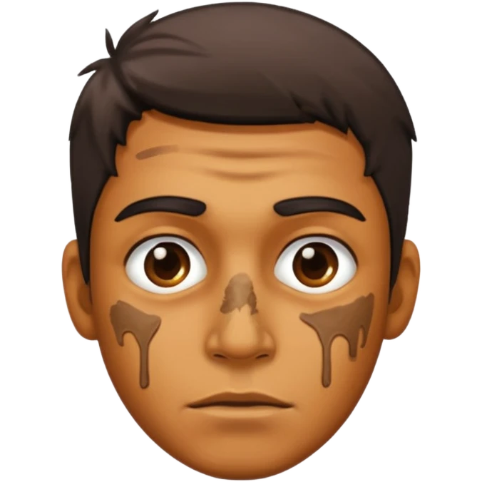 man with extremaly dirty face emoji
