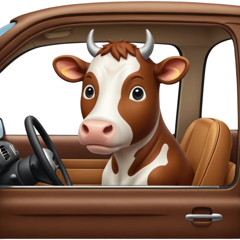 Cow in car  emoji