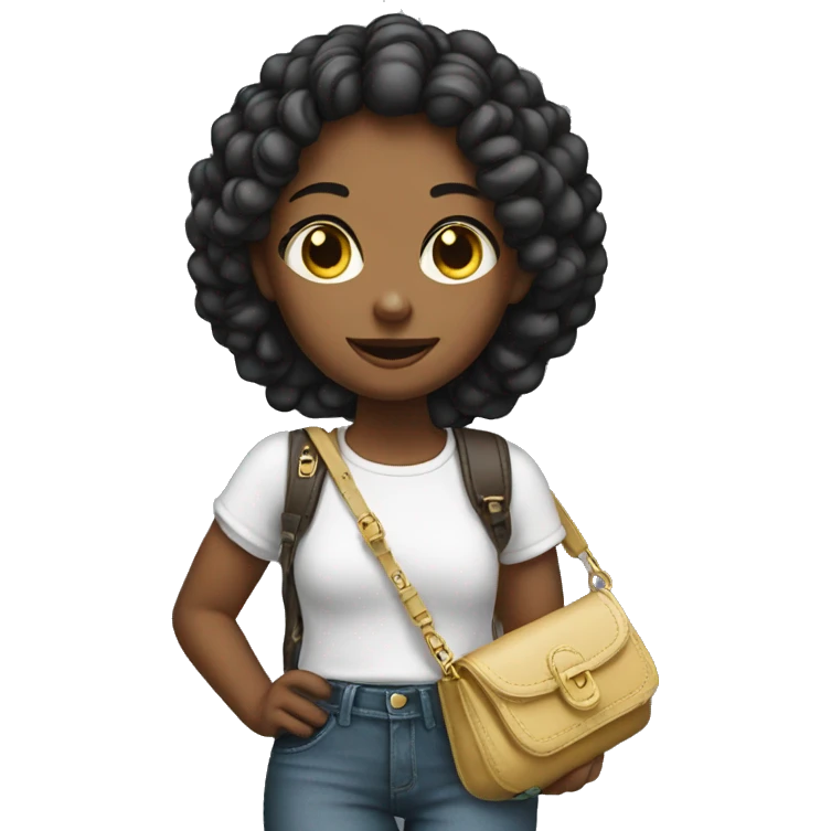 girl with small purse cross body emoji