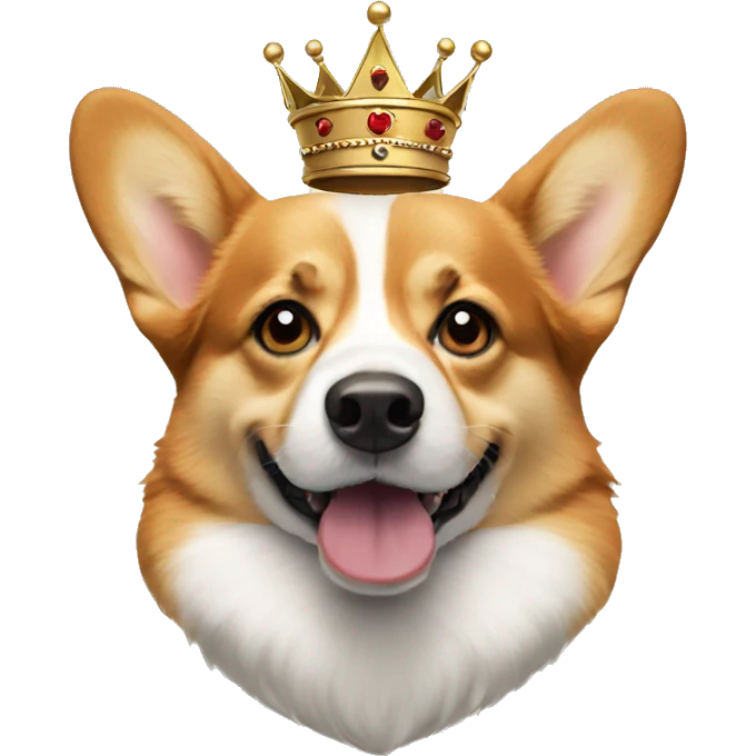 A corgi with a crown emoji