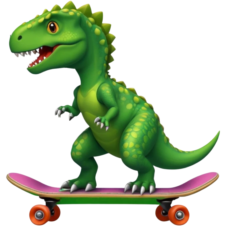 Dinosaur on a skateboard emoji