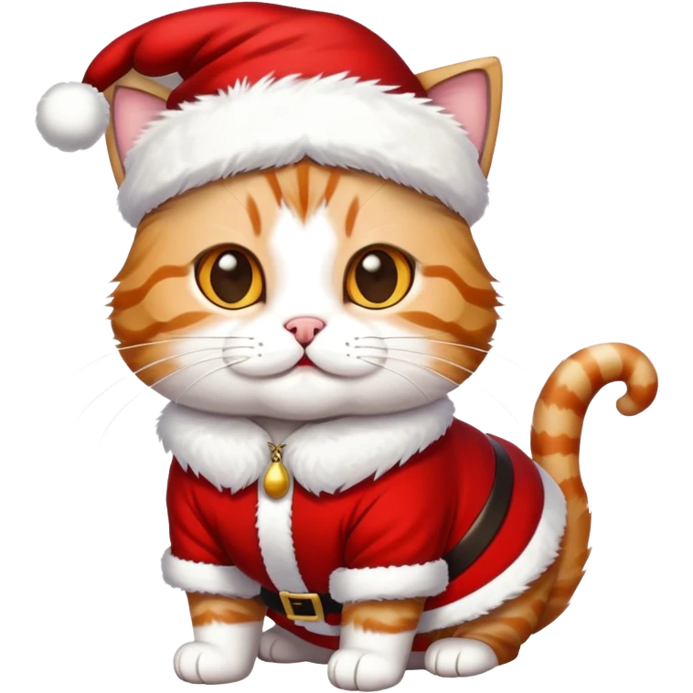 Cat wearing a Santa outfit emoji
