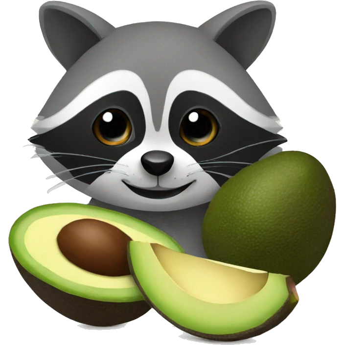 Raccoon and avocado emoji
