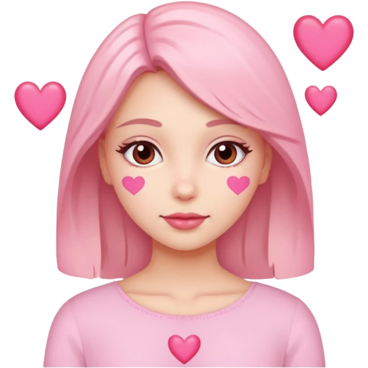 mujer con corazones rosas emoji