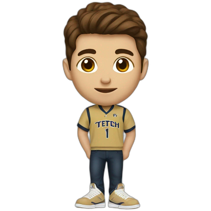 Georgia tech fan with brown hair and Jordan shoes emoji