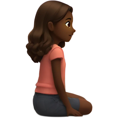 Girl watching sunset outdoors emoji