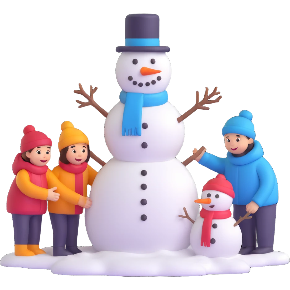 people making a snowman emoji