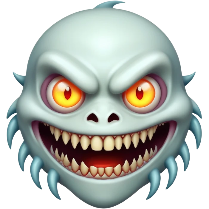 creepy freaky monster face with bizarre features emoji