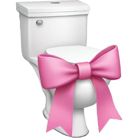 toilet with a pink bow on it emoji