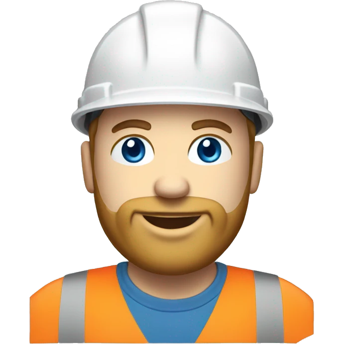 white man with white beard blue eyes and hard hat emoji