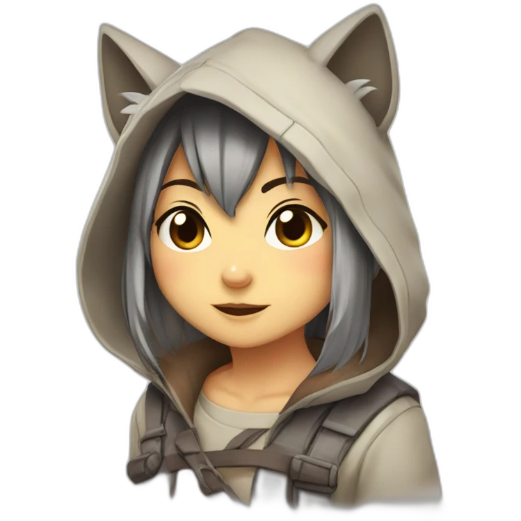 Cara de mapache estilo anime emoji
