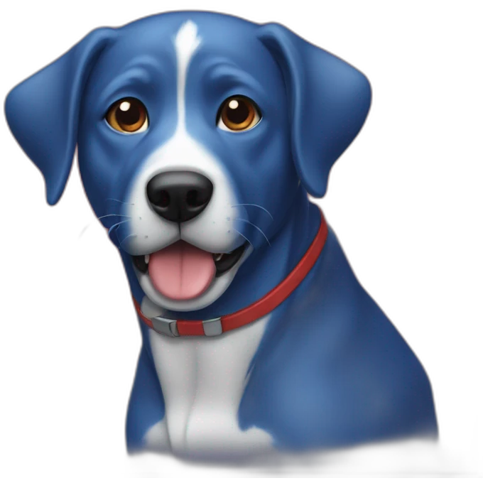 blue red dog emoji