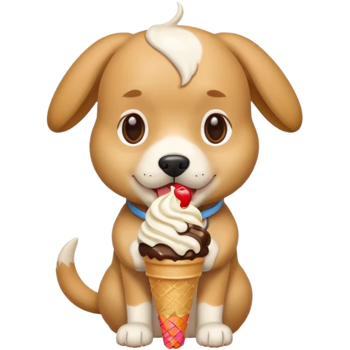 Dog eating ice cream  emoji