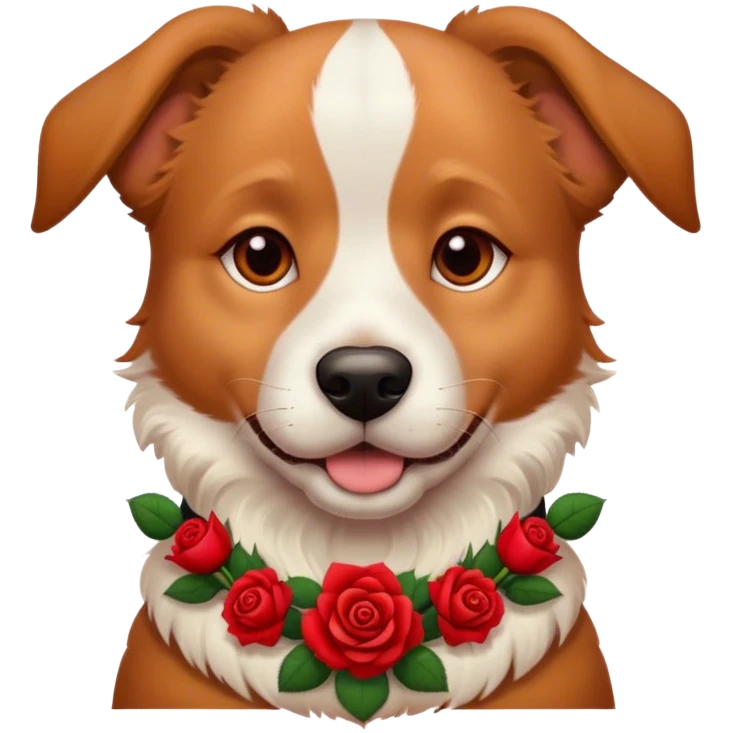 red rose collar dog emoji