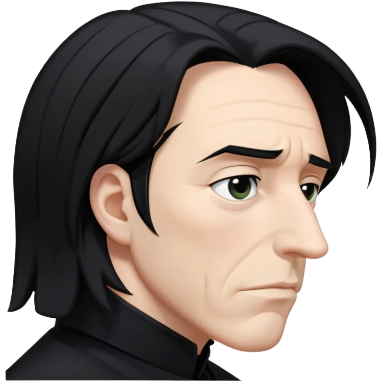upset Snape side profile with tear and black hair emoji