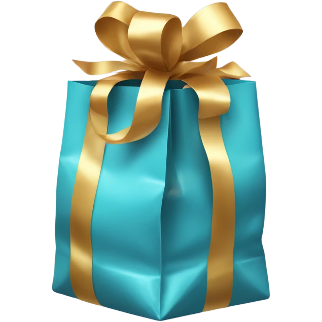 Gift bag tied with gold bow  emoji