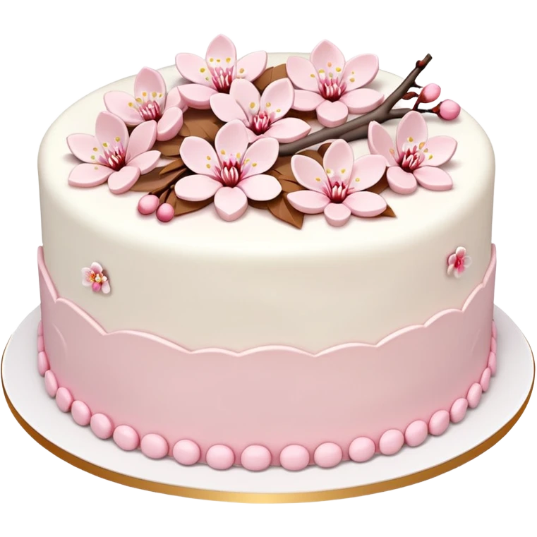 Cute Pastel pink and white Cherry Blossom Sakura Cake emoji