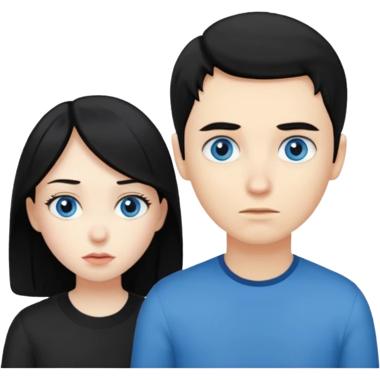 girl black hair ignore boy blond hair emoji