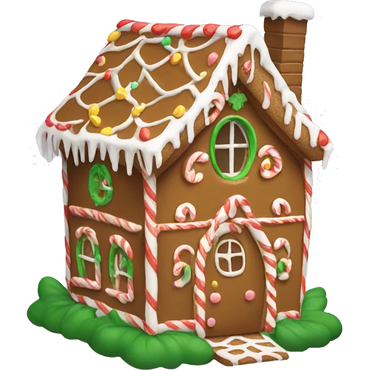Cute gingerbread house emoji