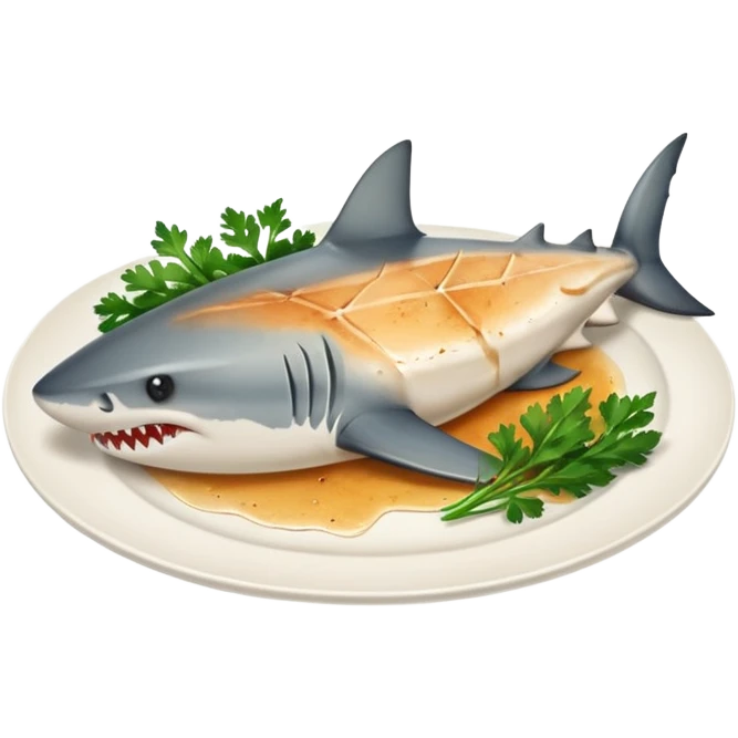 cooked shark fillet on a plate emoji