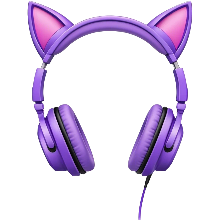 purple gaming headphones with cat ears emoji