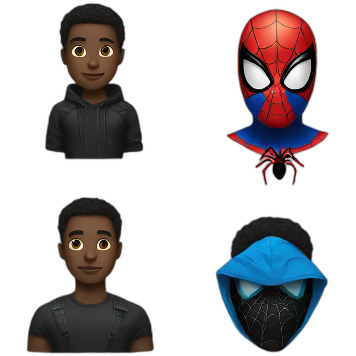 Black panter with spider man mask emoji