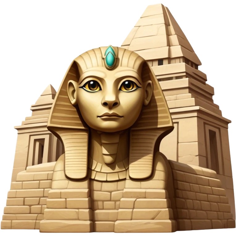 Sphinx with reptilian face ancient big building emoji