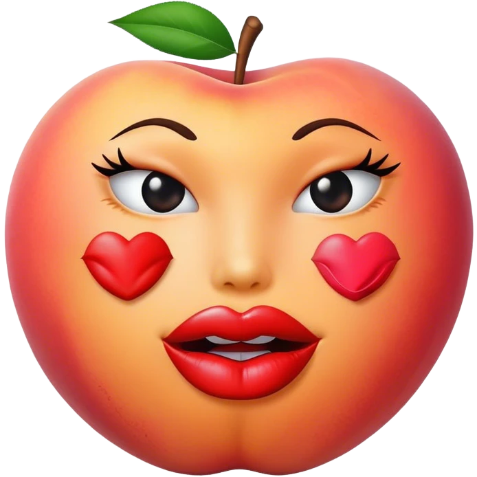 peach with lipstick kisses on it emoji