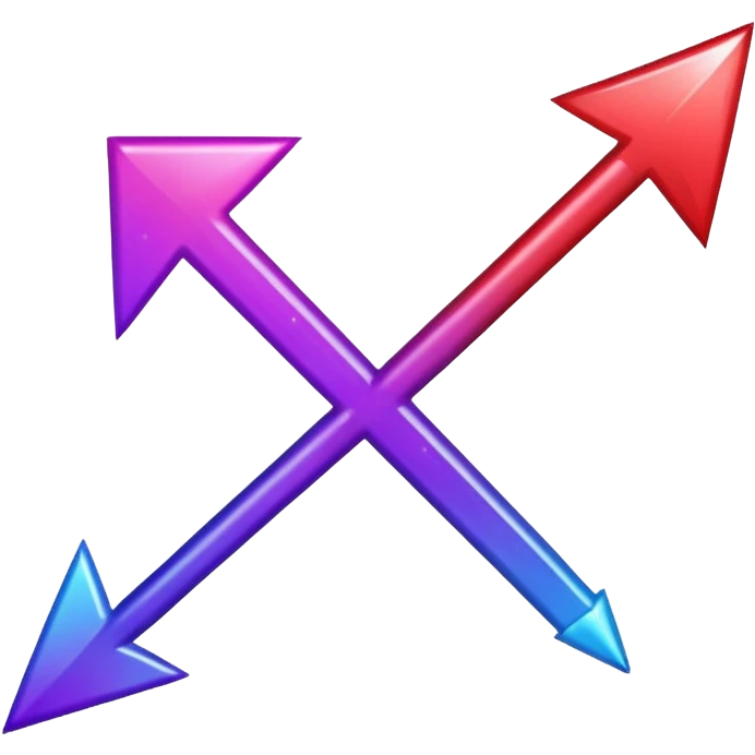 color gradient between red and purple glitter arrow right emoji