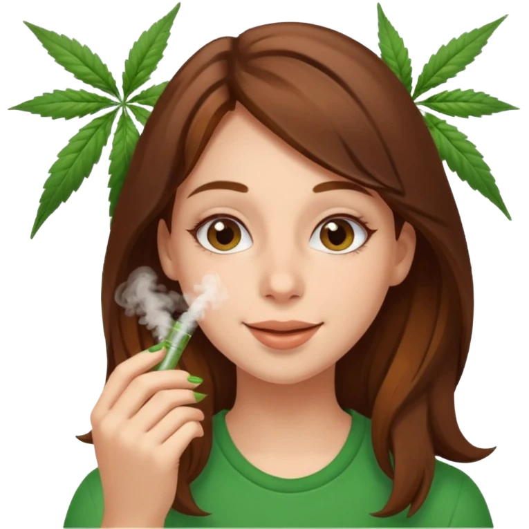 Girl happy smelling marijuana  emoji
