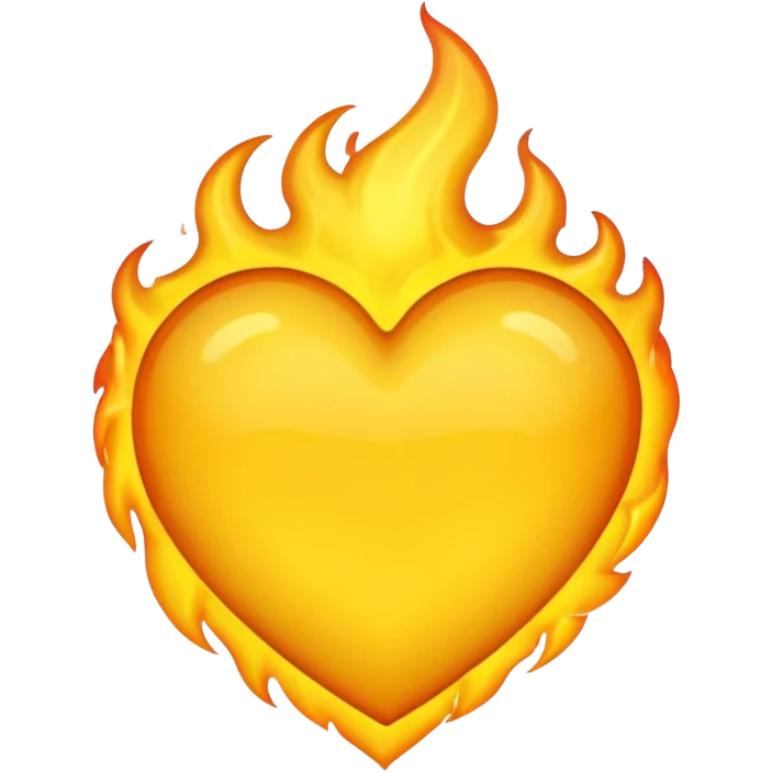Yellow heart flames emoji