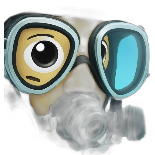 scuba diver face in the sea emoji