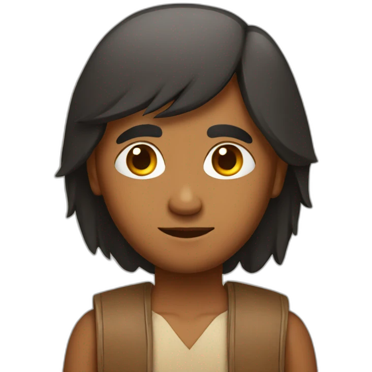 A middle aged Indian boy with straight hair emoji
