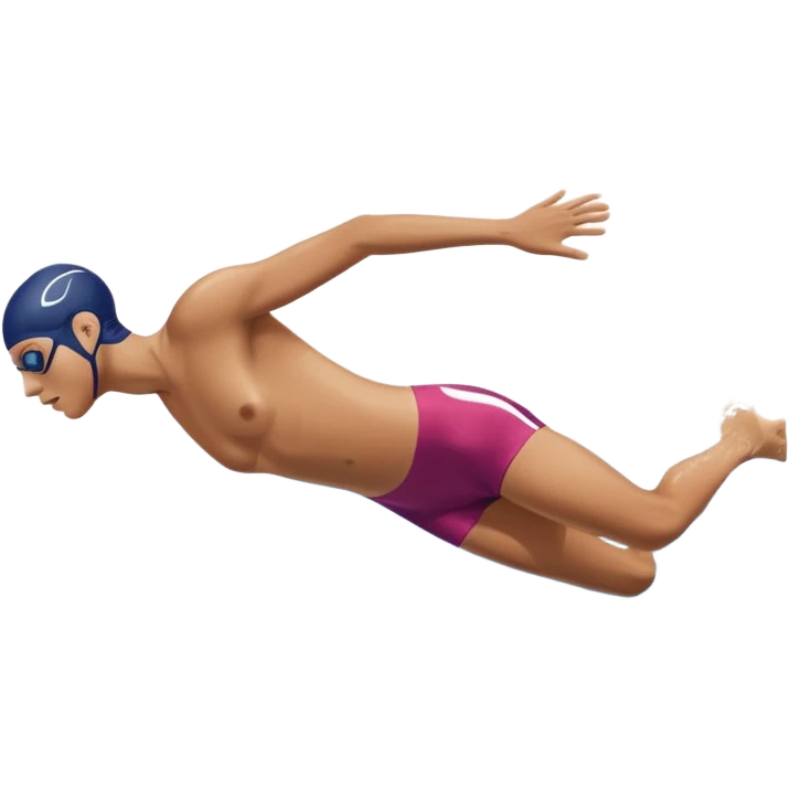 swimmer diving into a swimming pool, side profile view, smooth gradients, clean lines, realistic proportions. emoji