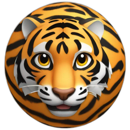 3d sphere with tiger skin pattern texture emoji